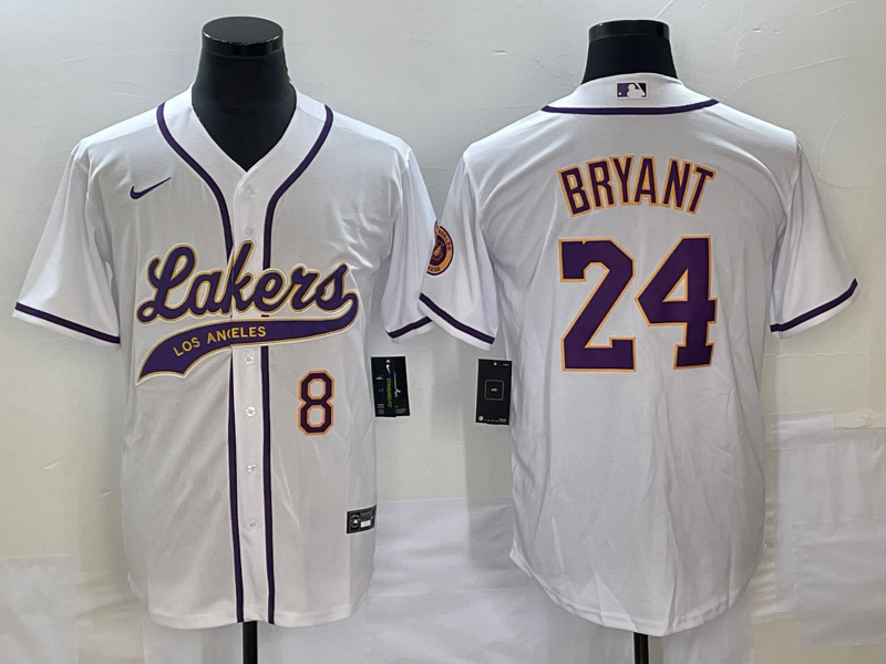 Men Los Angeles Lakers 24 Bryant white 2023 NBA Jersey style 9